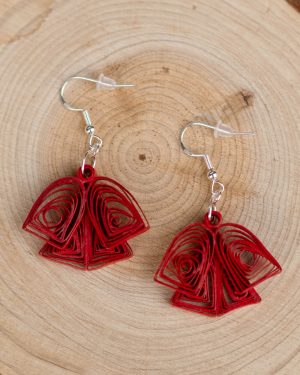 Boucles d'oreilles "Coiffes alsaciennes rouges"