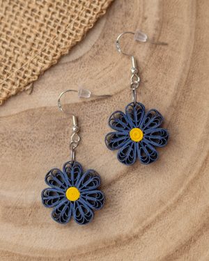 Boucles d'oreilles "Cosmos bleu nuit "