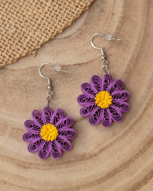 Boucles d'oreilles "Fleurs prunes"