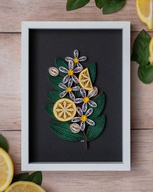 Cadre "Citrons et fleurs"